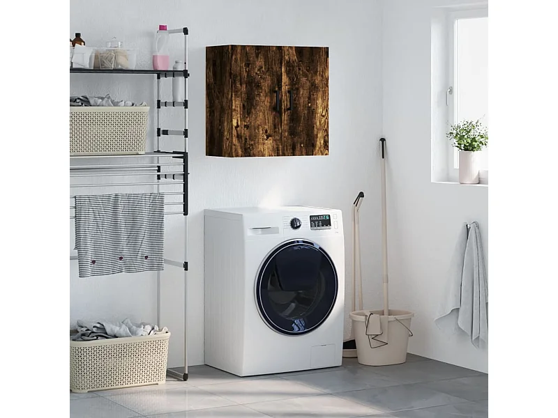 Armoire murale chêne fumé 60x31x60 cm bois d'ingénierie