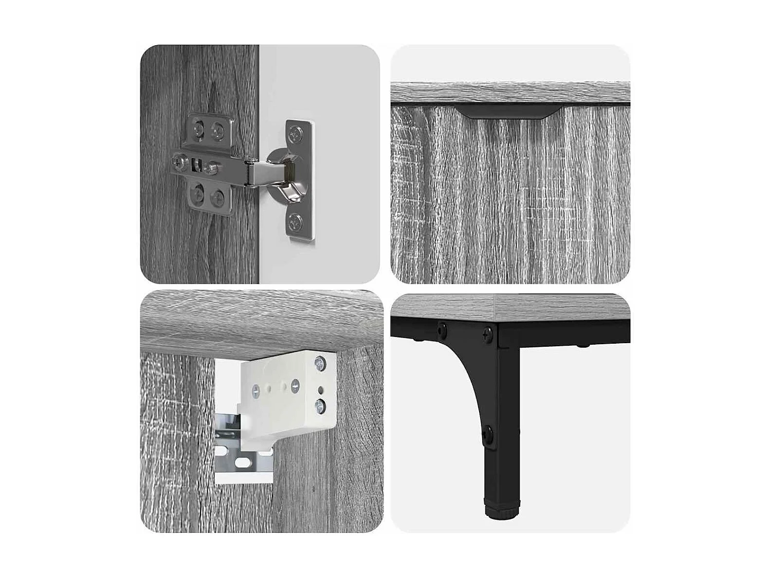 Ensemble de mobilier de salle de bain avec tiroir Gris Sonoma