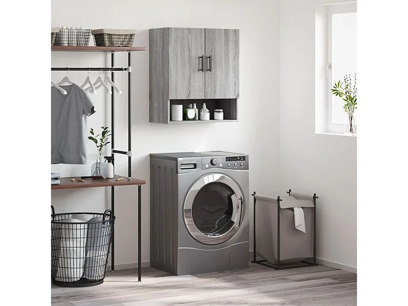 Armoire murale sonoma gris 60x31x70 cm bois d'ingénierie