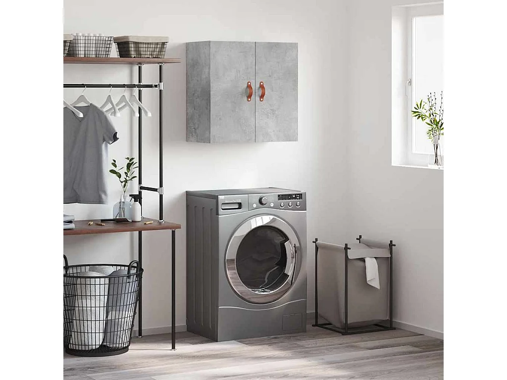 Armoire murale gris béton 60x31x60 cm bois d'ingénierie