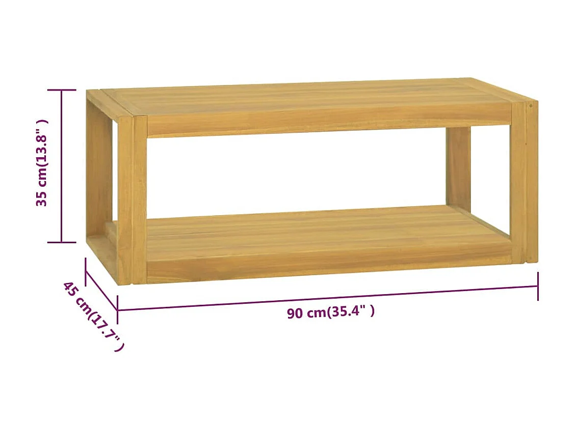Mobiletto da bagno pensile 90x45x35 cm Legno massello di teak