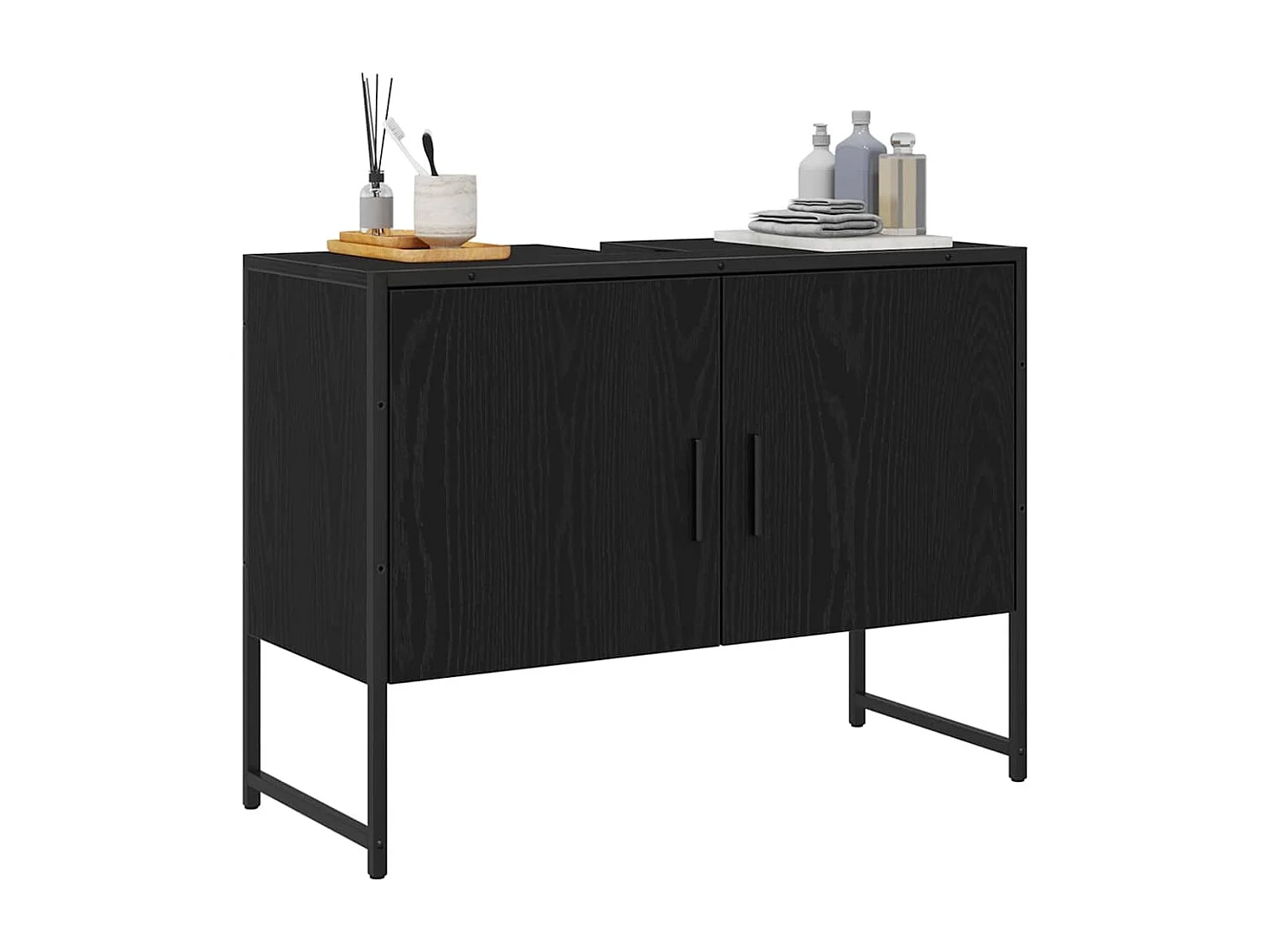 Meuble sous-vasque de salle de bain Chêne noir 80 x 30 x 60 cm