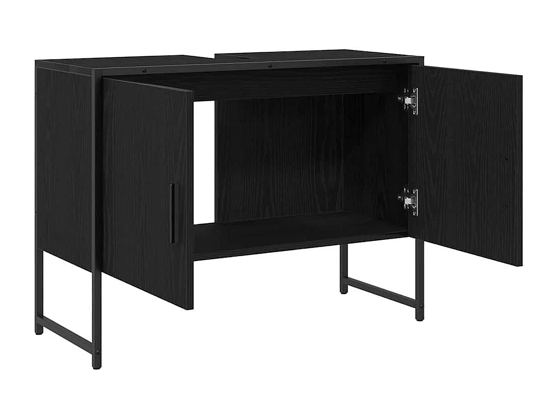 Mobile lavabo per bagno, rovere nero, 80 x 30 x 60 cm