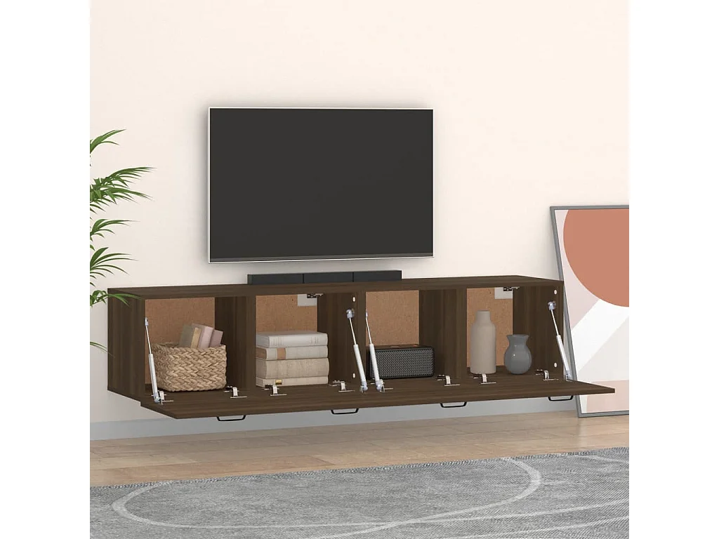 Pensili a 2 pezzi, rovere marrone, 60x36,5x35 cm, legno ingegnerizzato