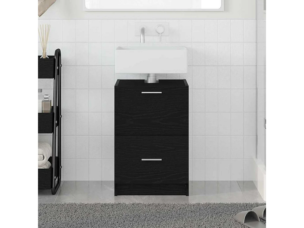 Mobiletto sottolavello, rovere nero, 40 x 37 x 59 cm, legno ingegnerizzato