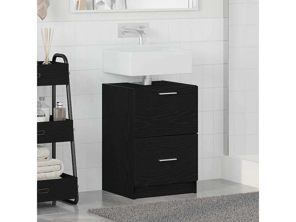 Mobiletto sottolavello, rovere nero, 40 x 37 x 59 cm, legno ingegnerizzato