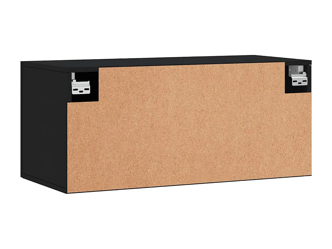 Armoire murale noir 80x36,5x35 cm bois d'ingénierie