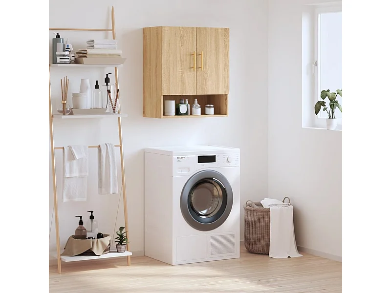 Mobiletto da parete in rovere Sonoma, 60x31x70 cm, legno ingegnerizzato