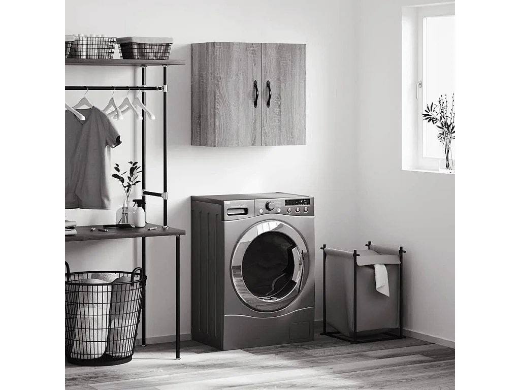 Armoire murale sonoma gris 60x31x60 cm bois d'ingénierie