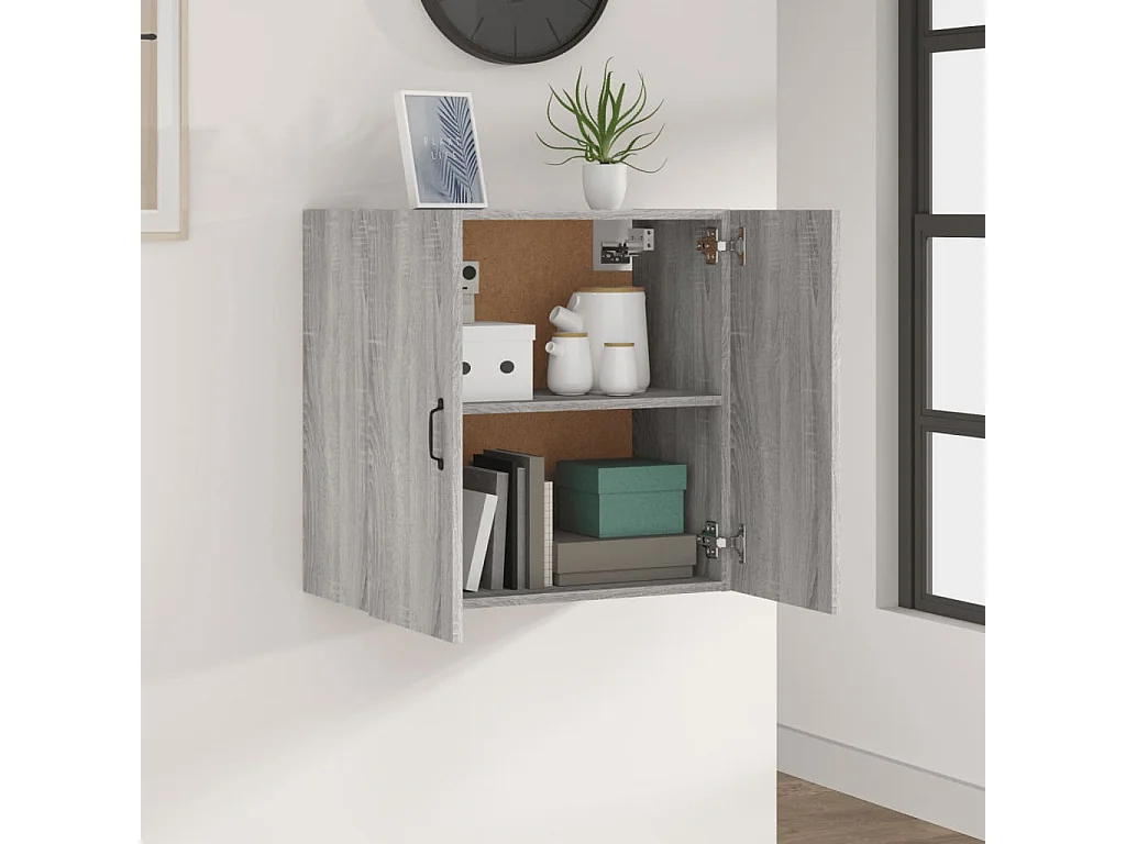Mobiletto da parete Sonoma, grigio, 60x31x60 cm, legno ingegnerizzato