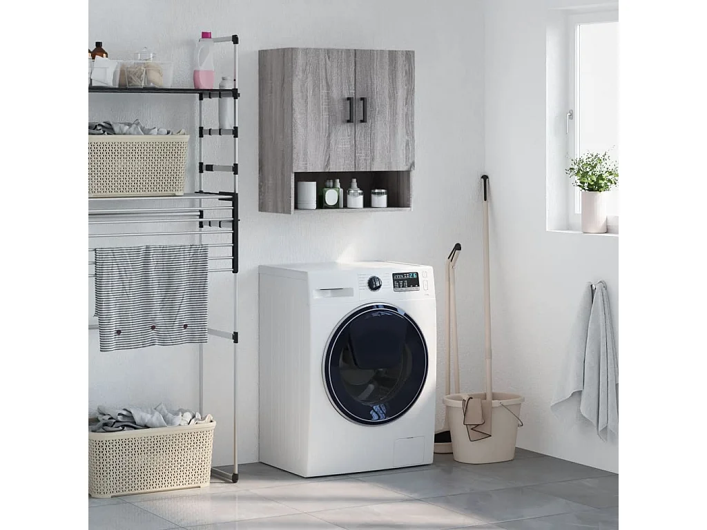 Armoire murale sonoma gris 60x31x70 cm bois d'ingénierie