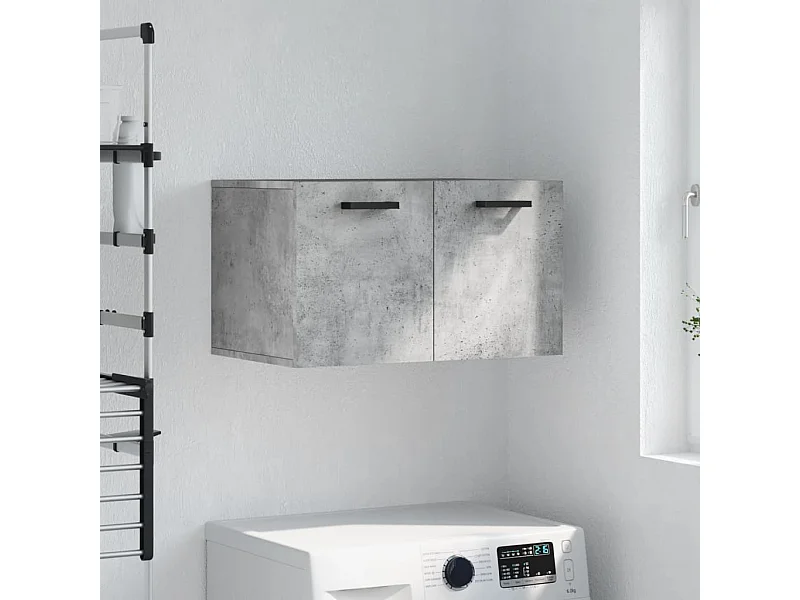 Mobiletto da parete, grigio cemento, 60x36,5x35 cm, legno ingegnerizzato