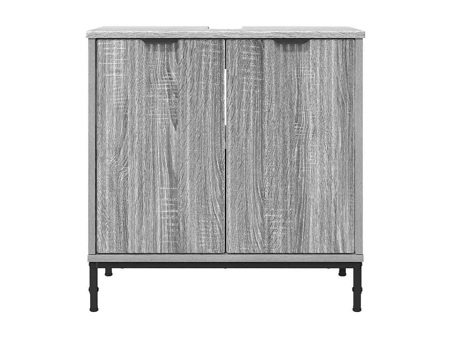 Meuble de Lavabo de Salle de Bain avec stockage Sonoma gris