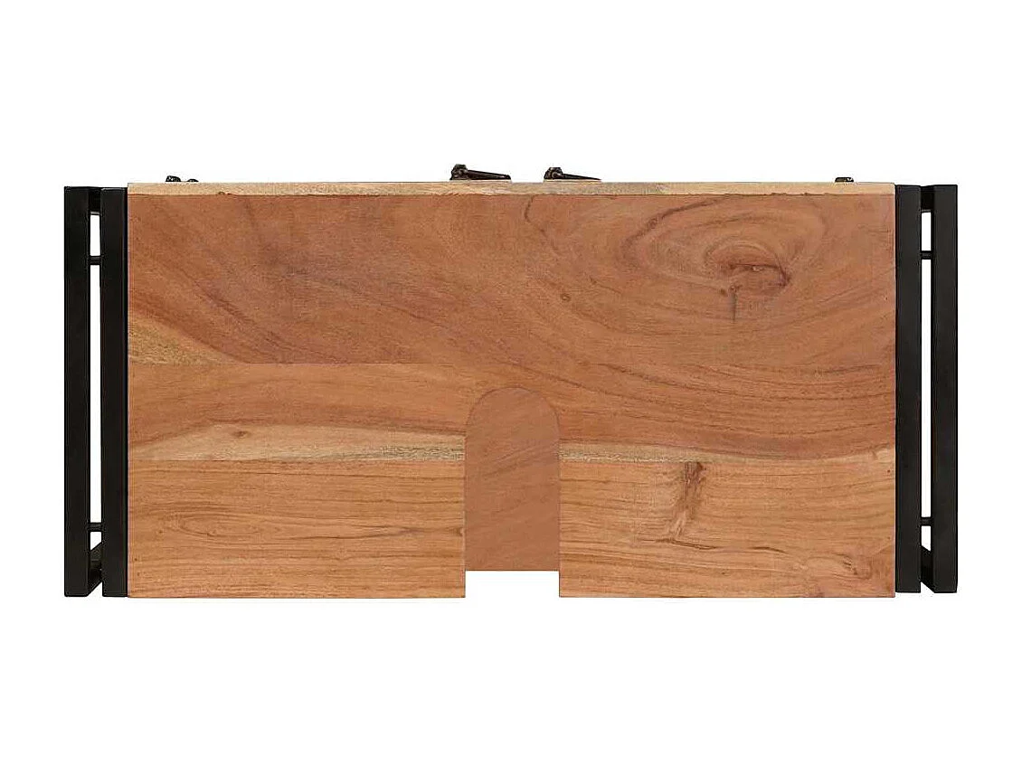 Meuble sous-vasque de salle de bain Bois d'acacia massif et fer