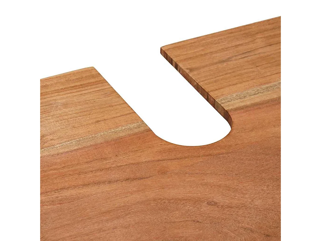 Meuble sous-vasque de salle de bain Bois d'acacia massif et fer