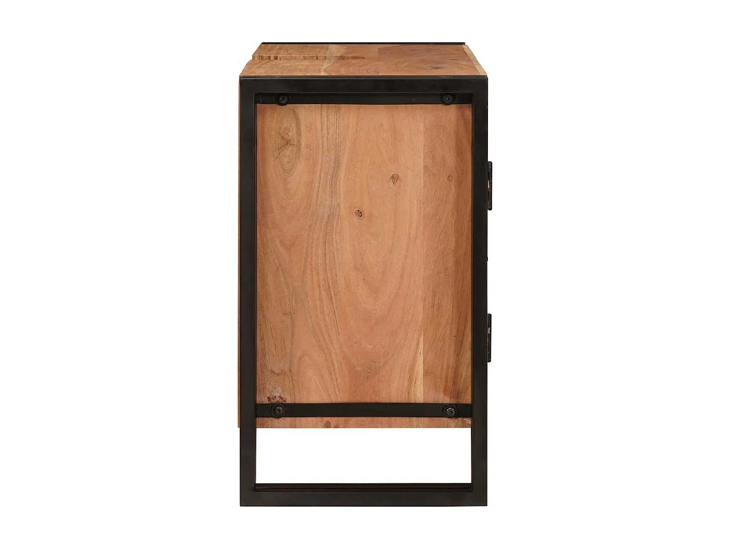 Mobile lavabo da bagno in legno massello di acacia e ferro