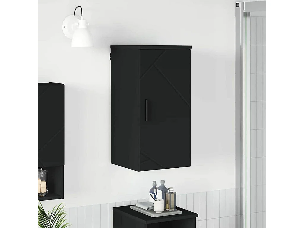 Cabinet de salle de bain avec stockage Noir 30 x 31,5 x 61 cm