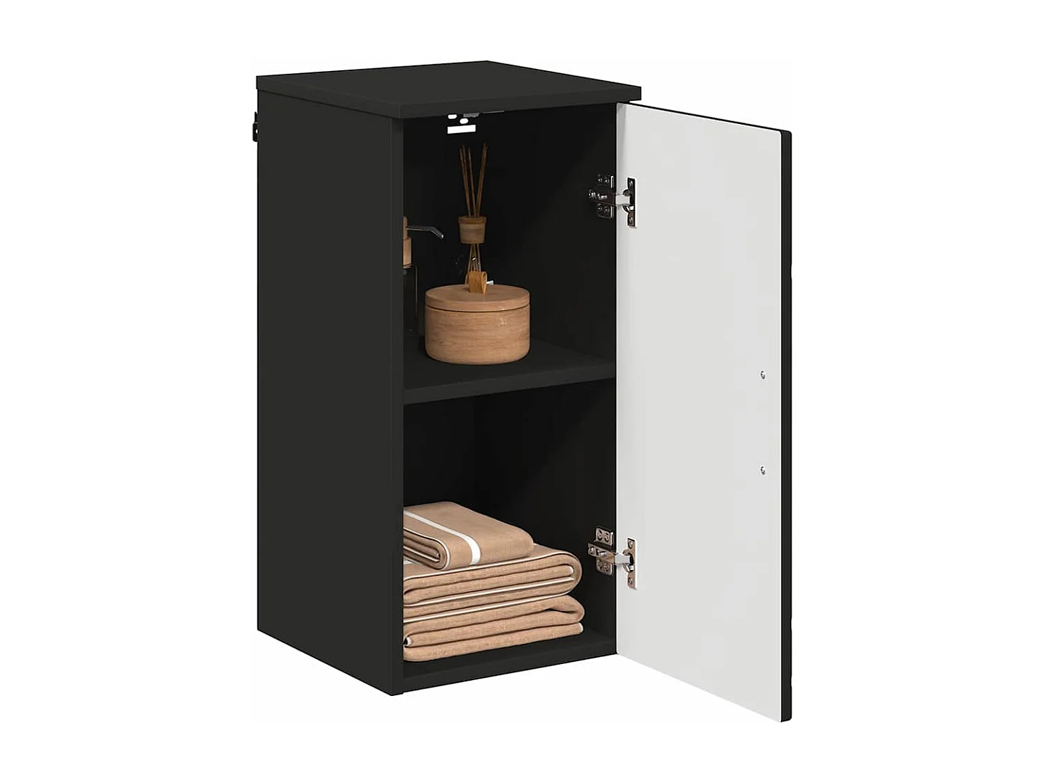 Cabinet de salle de bain avec stockage Noir 30 x 31,5 x 61 cm