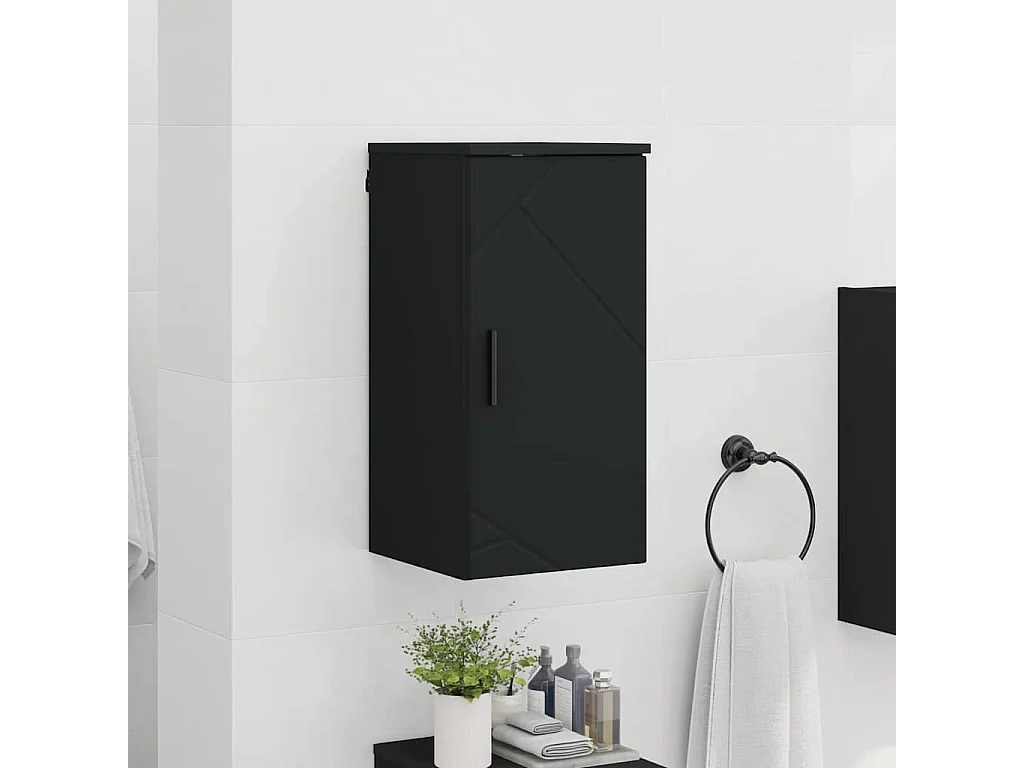 Cabinet de salle de bain avec stockage Noir 30 x 31,5 x 61 cm