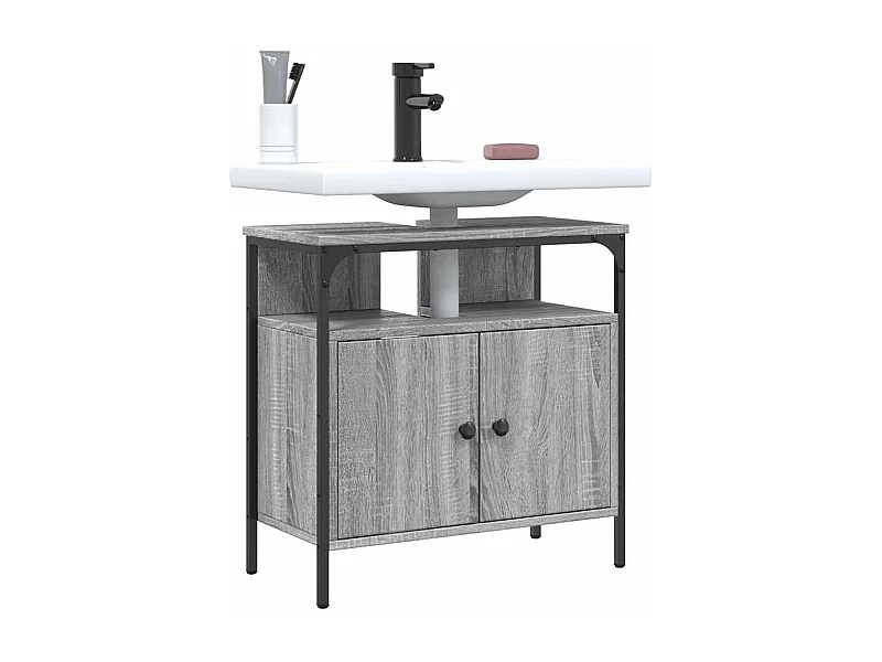 Mobile lavabo da bagno grigio Sonoma 60x30x60 cm