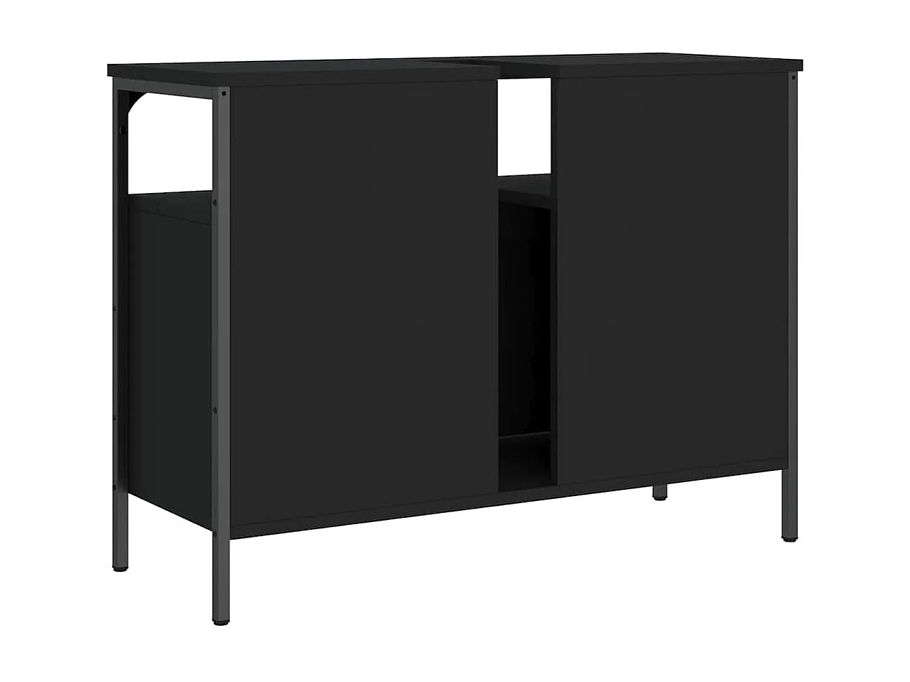 Armoire lavabo de salle de bain noir 80x30x60 cm