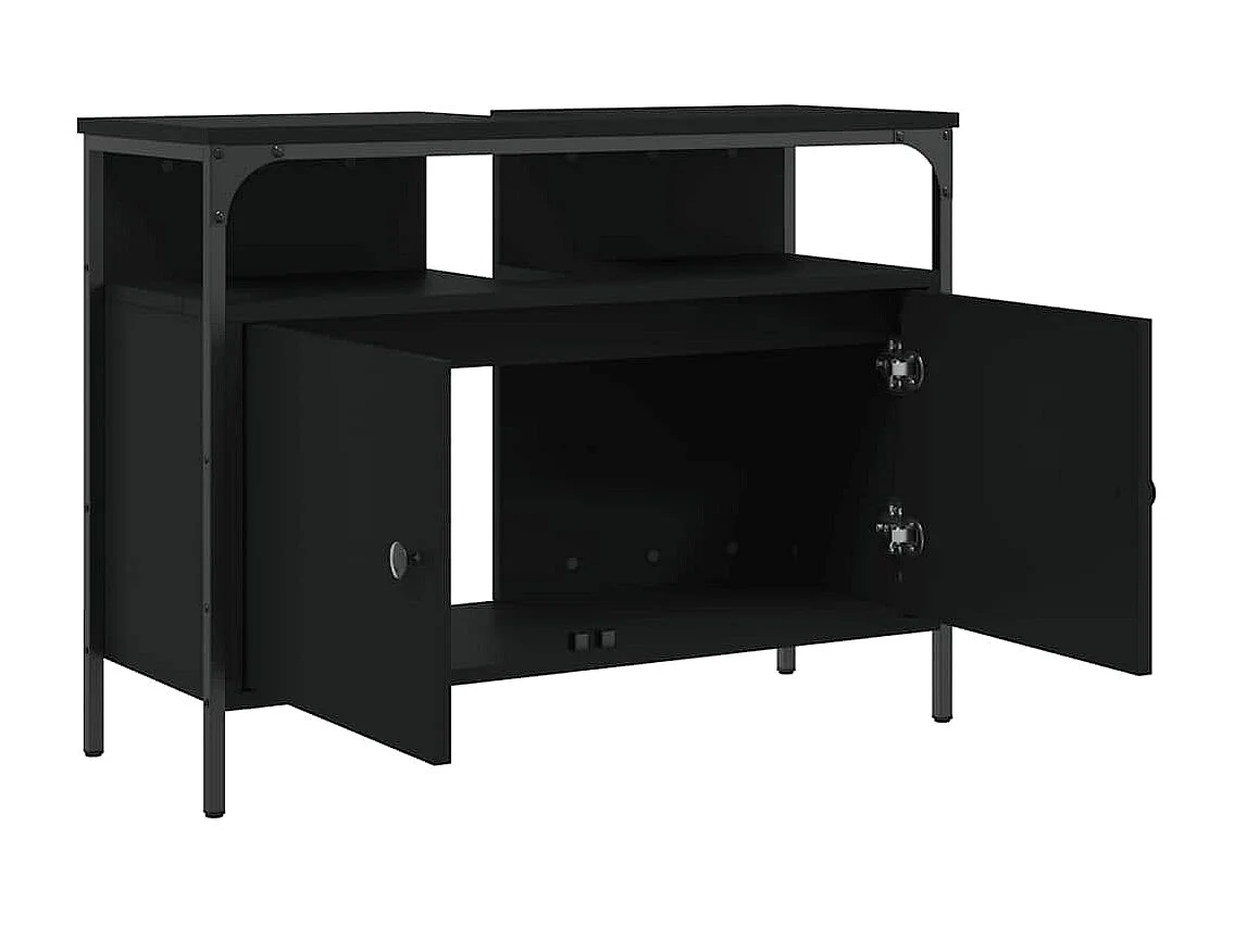 Mobile lavabo da bagno nero 80x30x60 cm