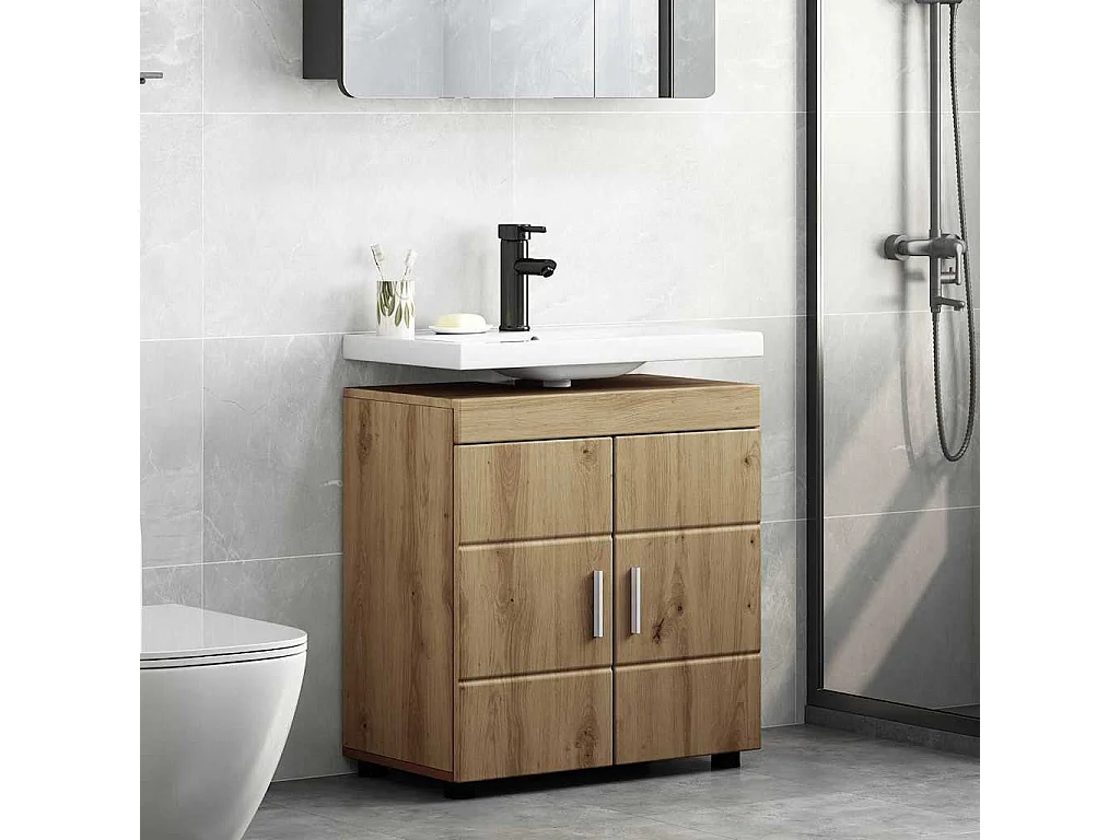 Mobile lavabo da bagno in rovere fatto a mano TULUM