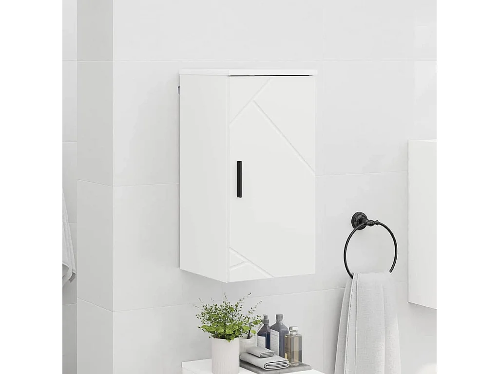 Mobiletto da bagno con contenitore, bianco, 30 x 31,5 x 61 cm