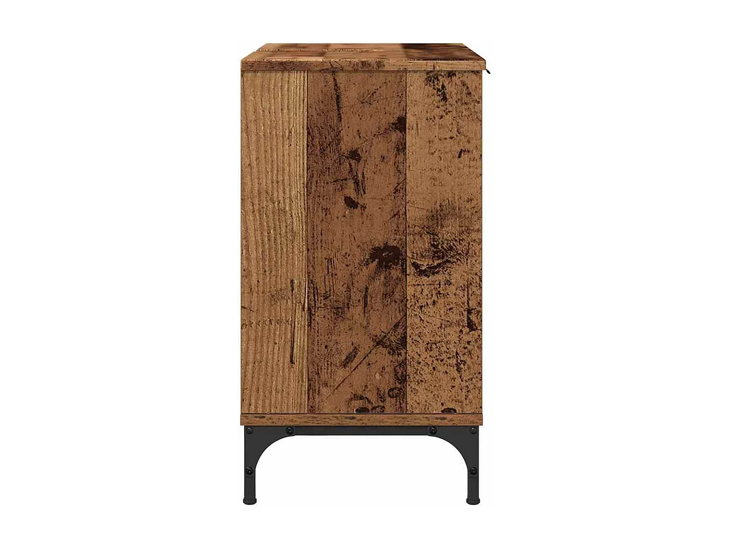 Mobile lavabo da bagno con contenitore, legno anticato