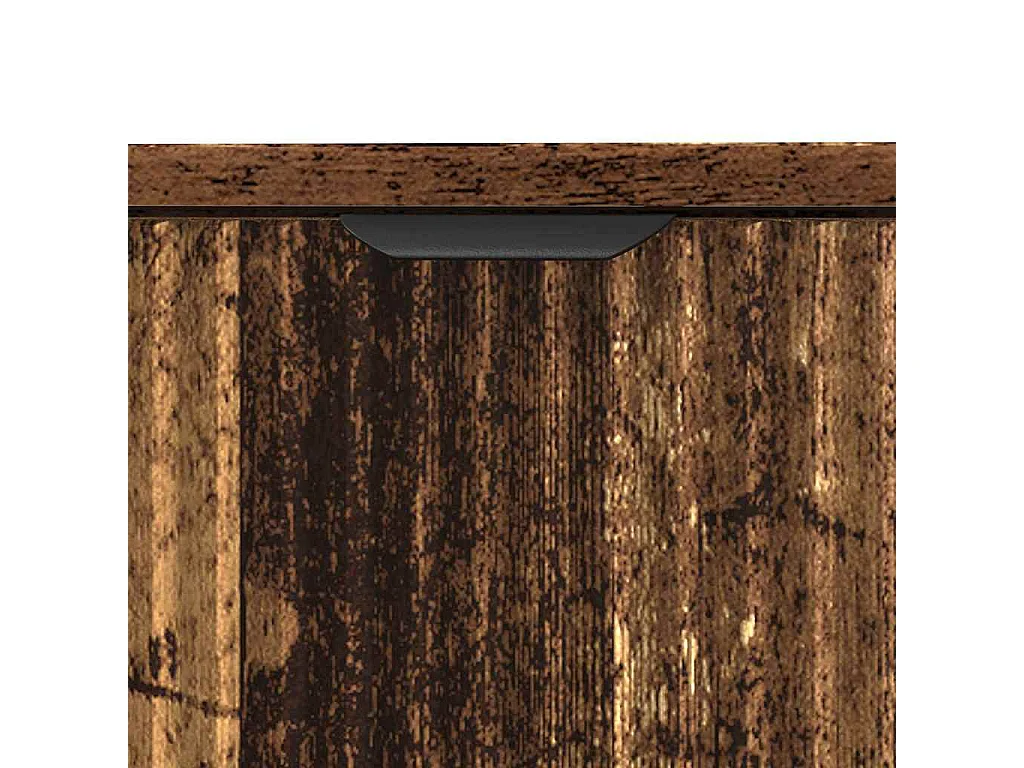 Mobile lavabo da bagno con contenitore, legno anticato