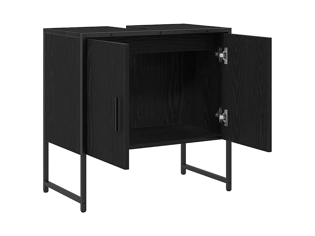 Mobile lavabo per bagno, rovere nero, 60 x 30 x 60 cm