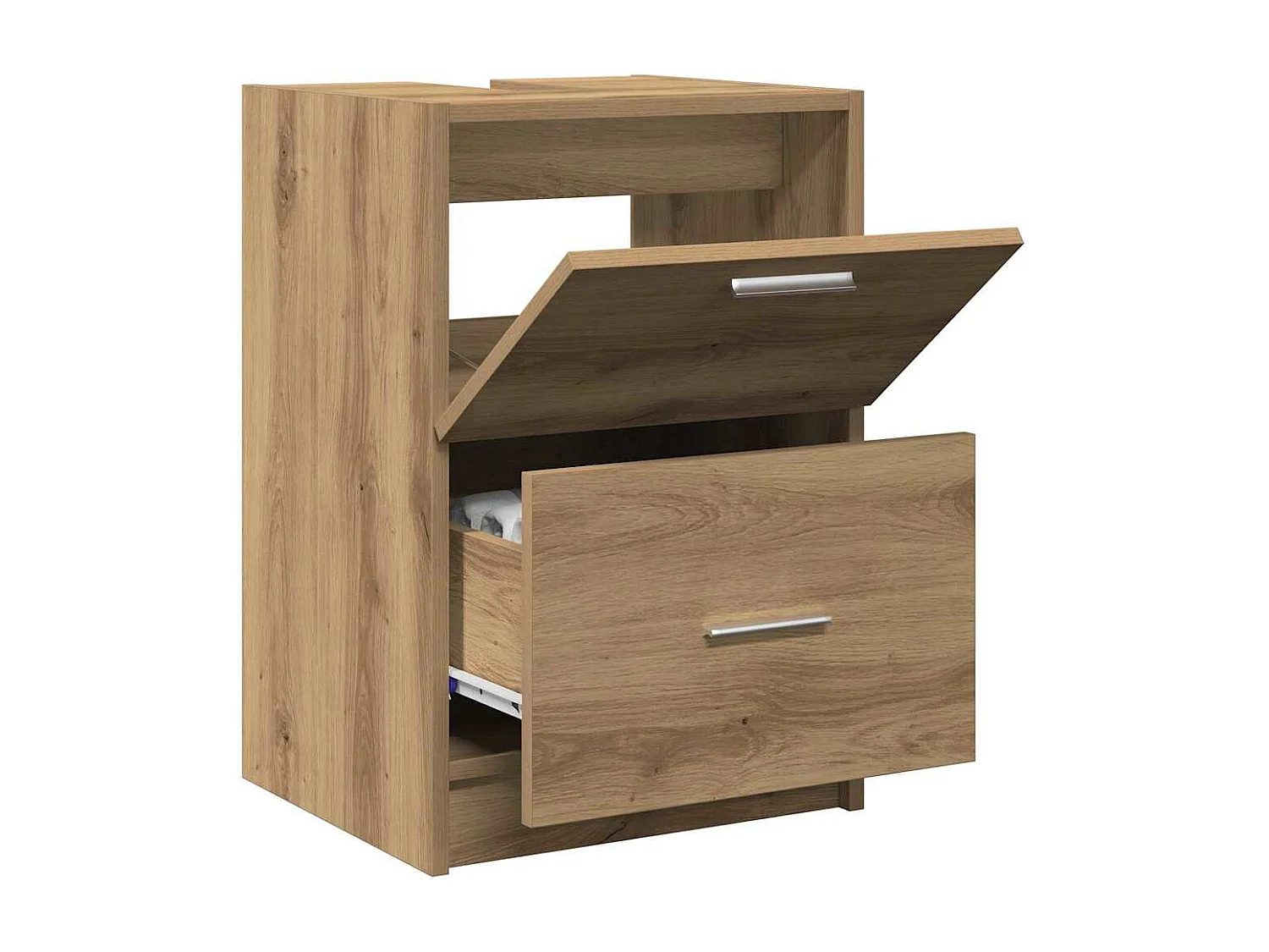 Mobile sottolavello con cassetto, rovere lavorato a mano, 40 x 37 x 59 cm