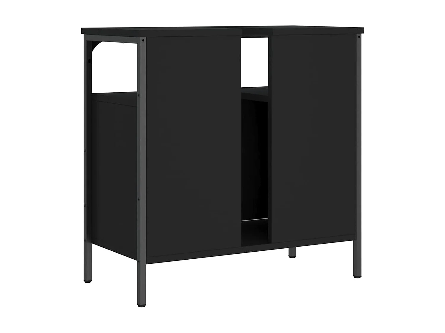 Armoire lavabo de salle de bain noir 60x30x60 cm