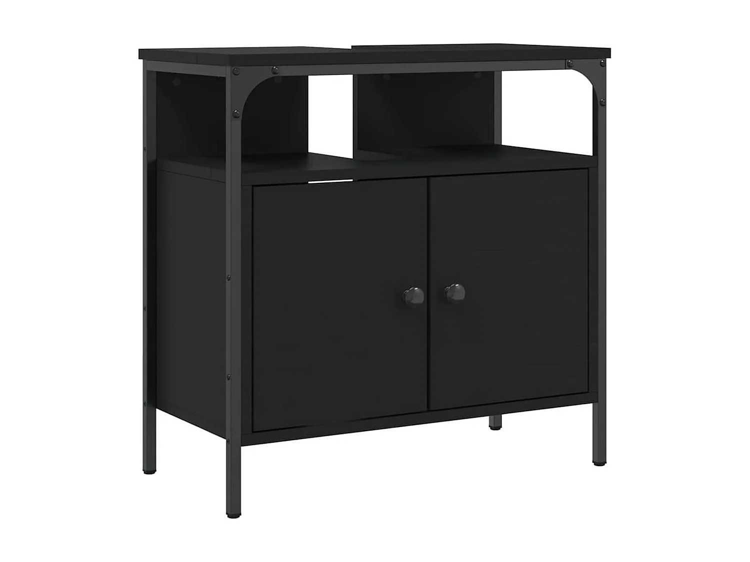 Mobile lavabo da bagno nero 60x30x60 cm