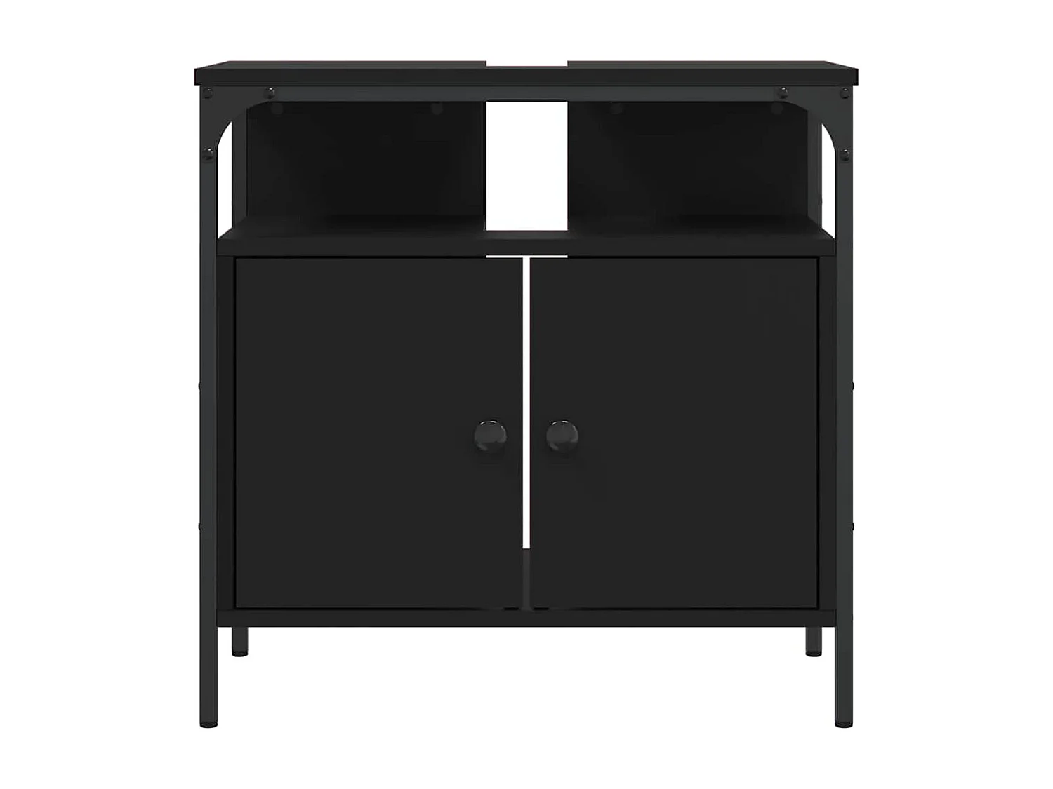Mobile lavabo da bagno nero 60x30x60 cm