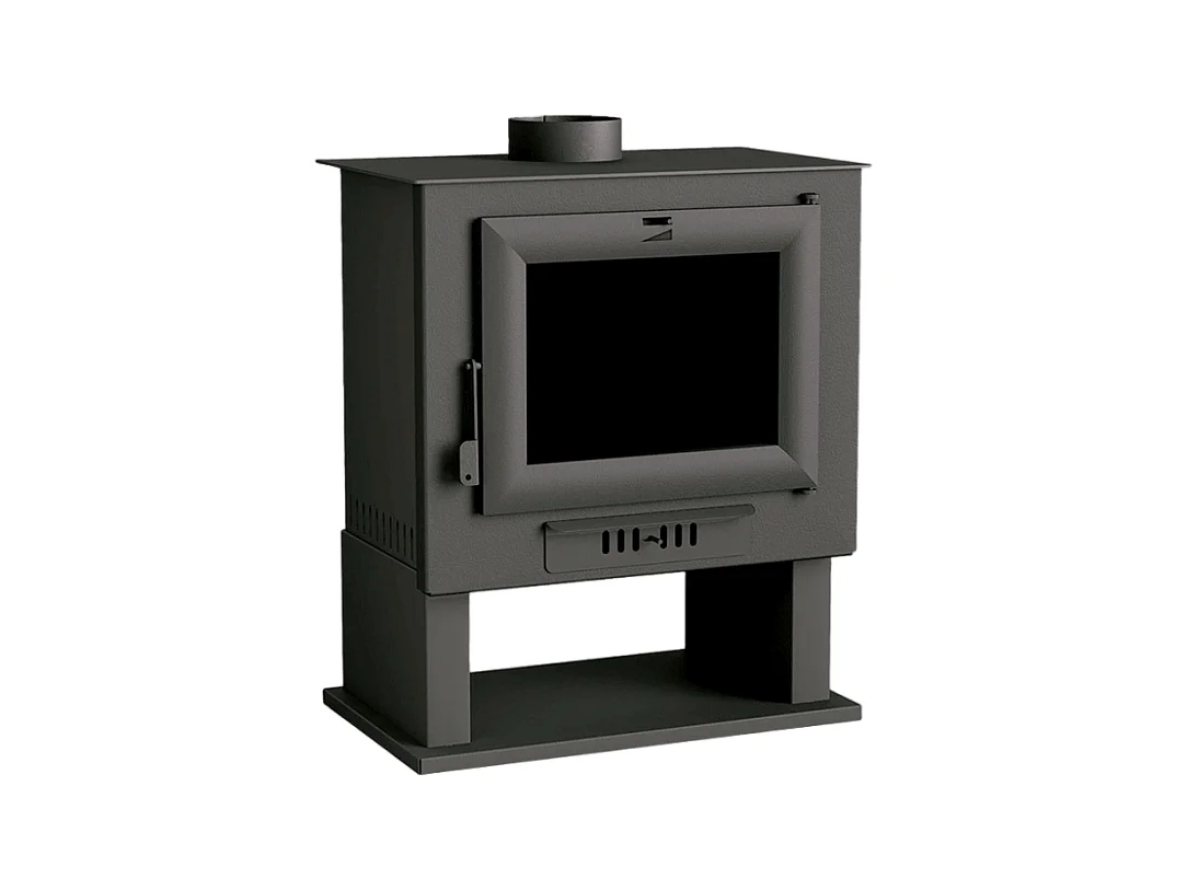 Poêle à bois en acier, porte en fonte, bûcher inférieur - FlammEdge