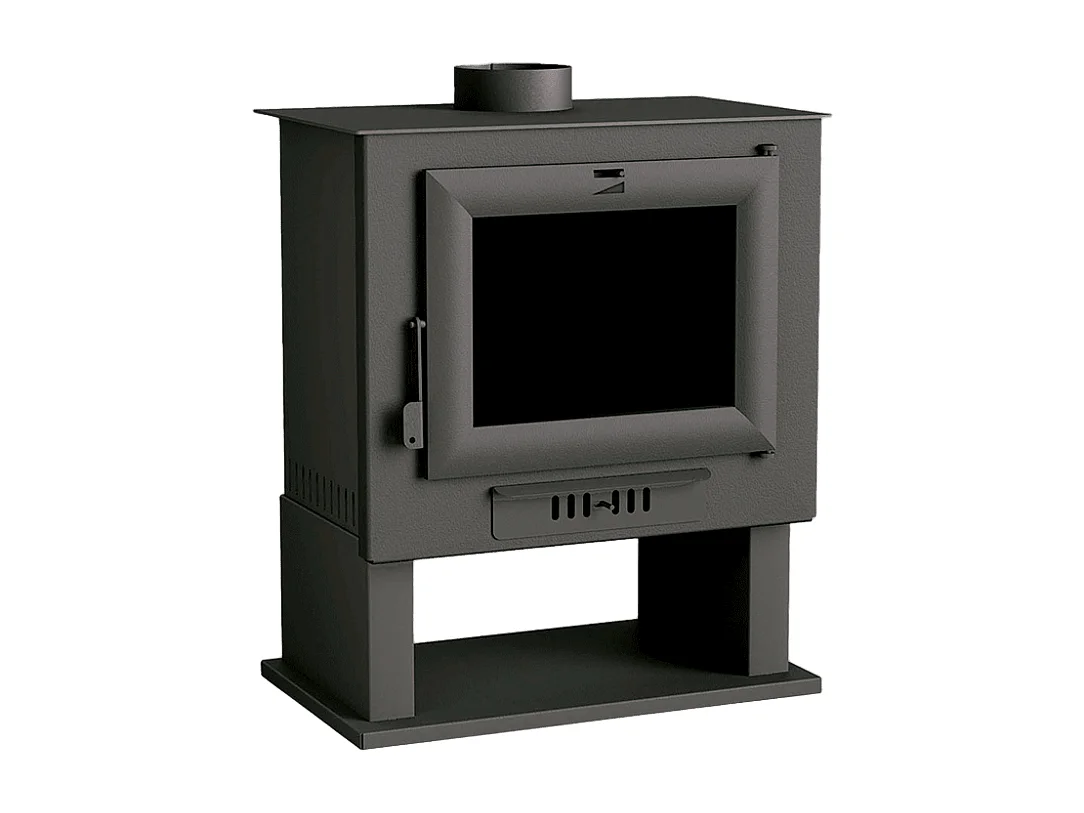 Poêle à bois en acier, porte en fonte, bûcher inférieur - FlammEdge