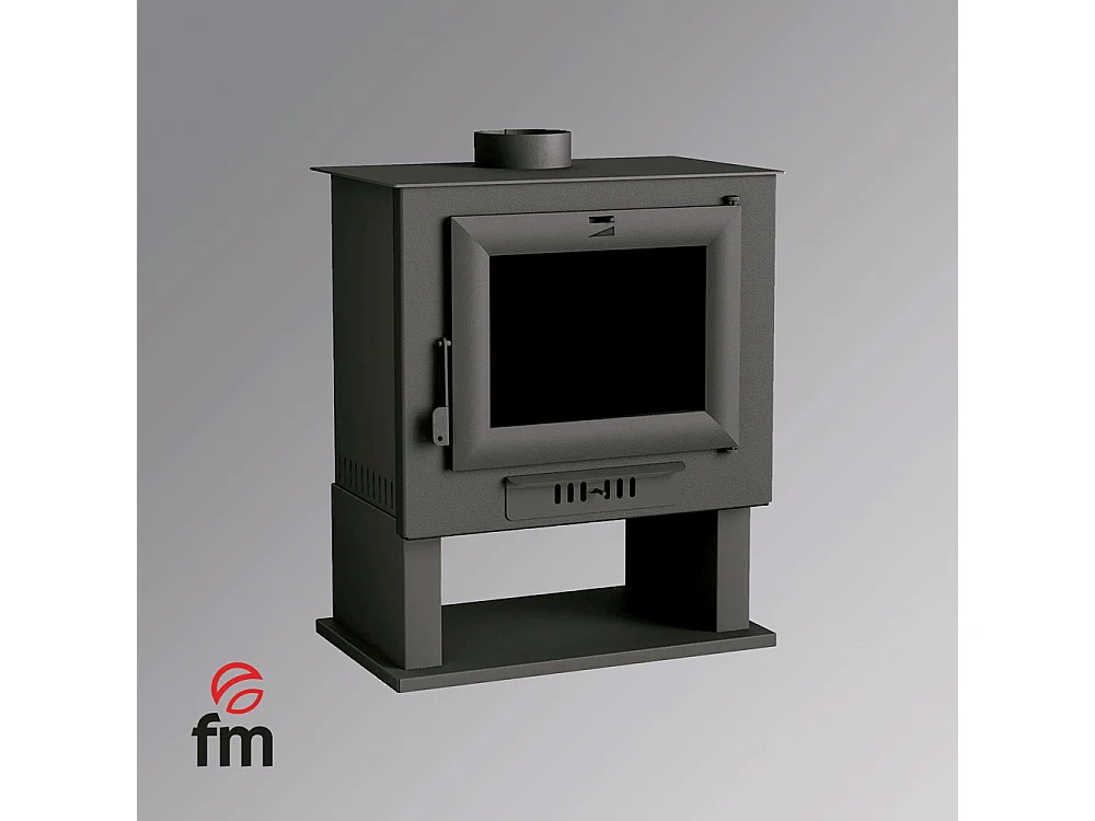 Poêle à bois en acier, porte en fonte, bûcher inférieur - FlammEdge