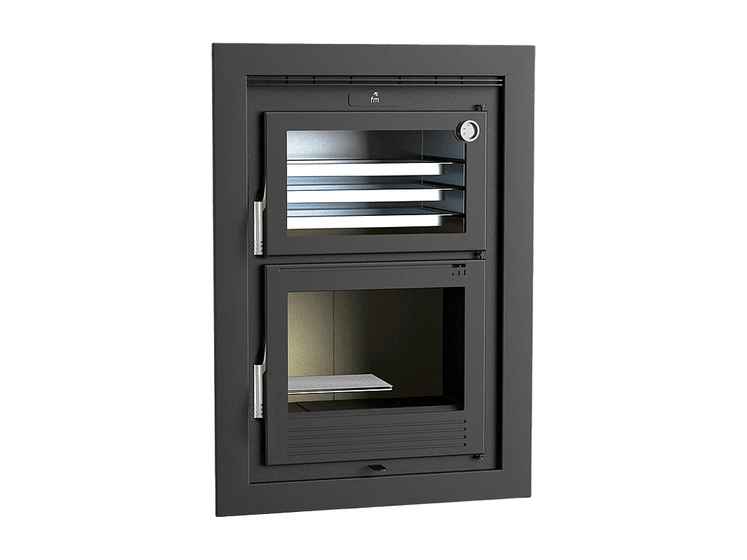 Four-poêle à bois en acier, encastrable - Flambo - Intérieur en vermiculite