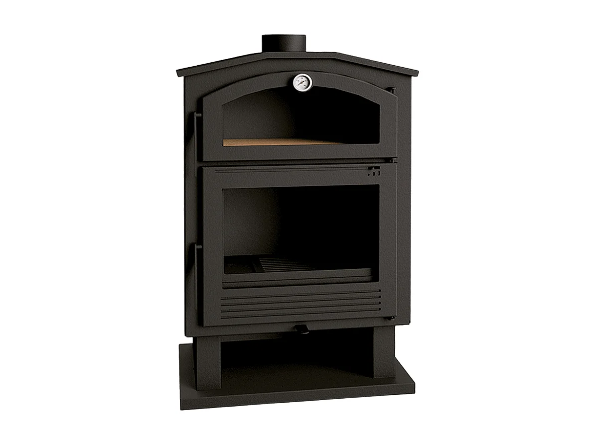 Poêle à bois en acier, four de face, bûcher inférieur - FlamRustique