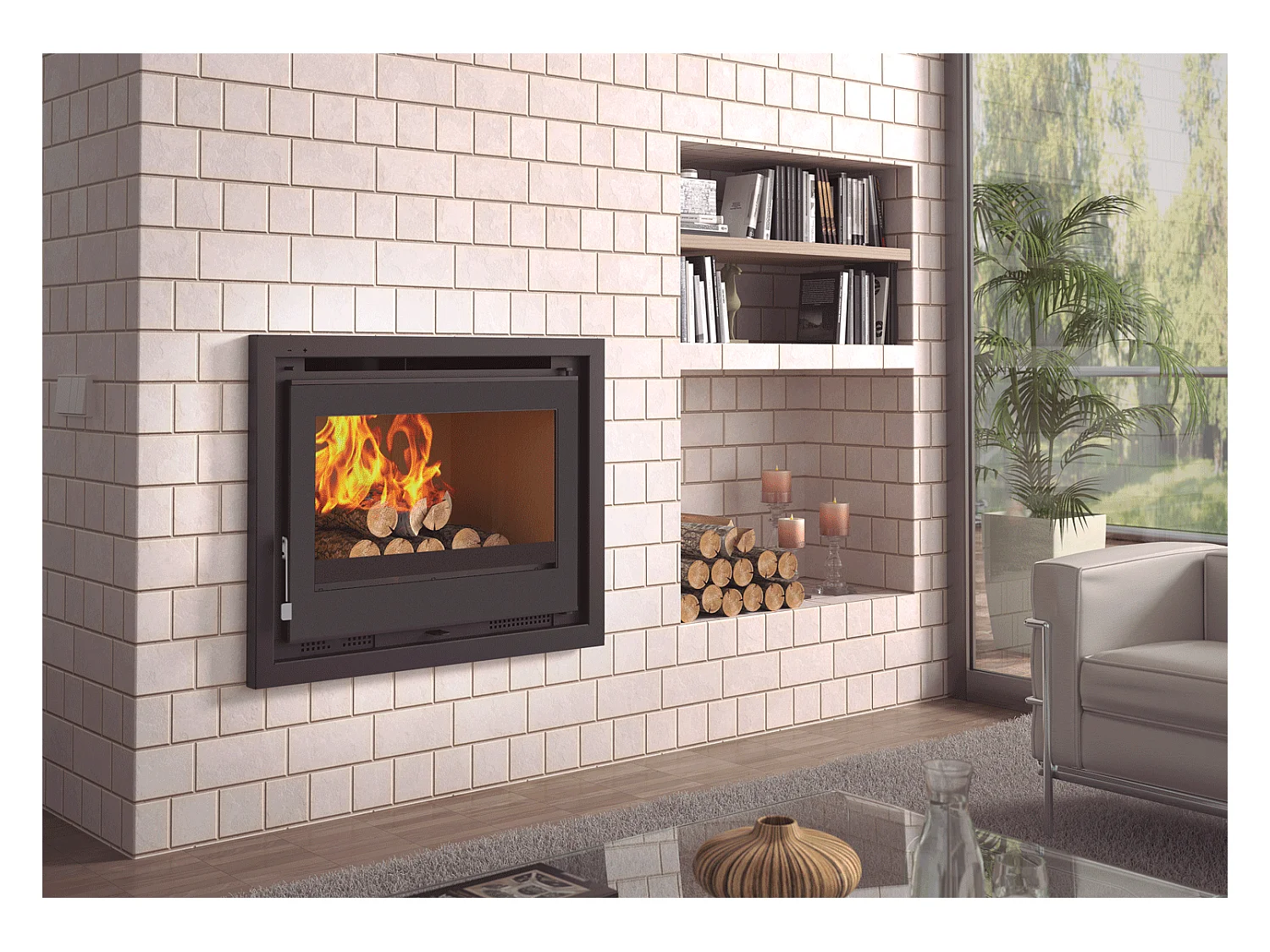 Insert à bois en acier 70cm - Gaïa