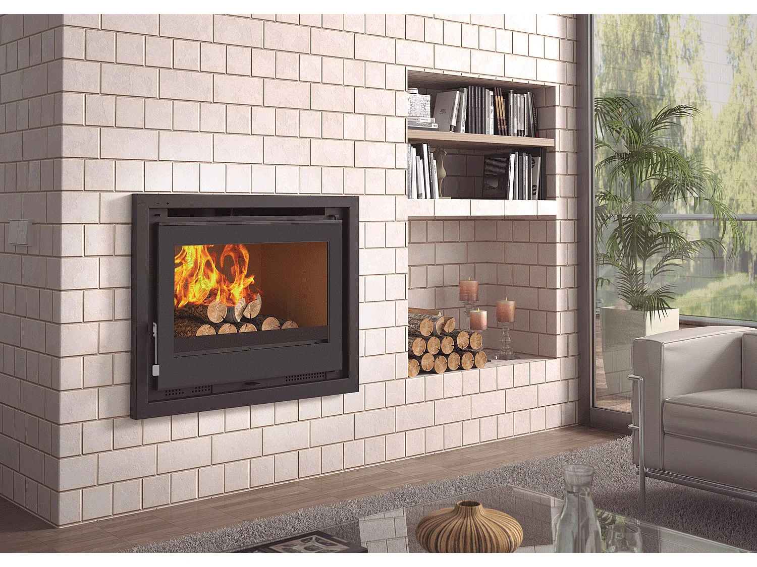 Insert à bois en acier 70cm - Gaïa