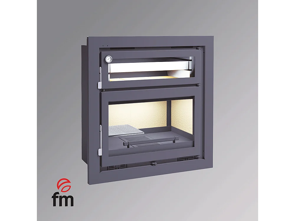 Insert à bois en acier avec four supérieur - Toscane - Avec Turbines