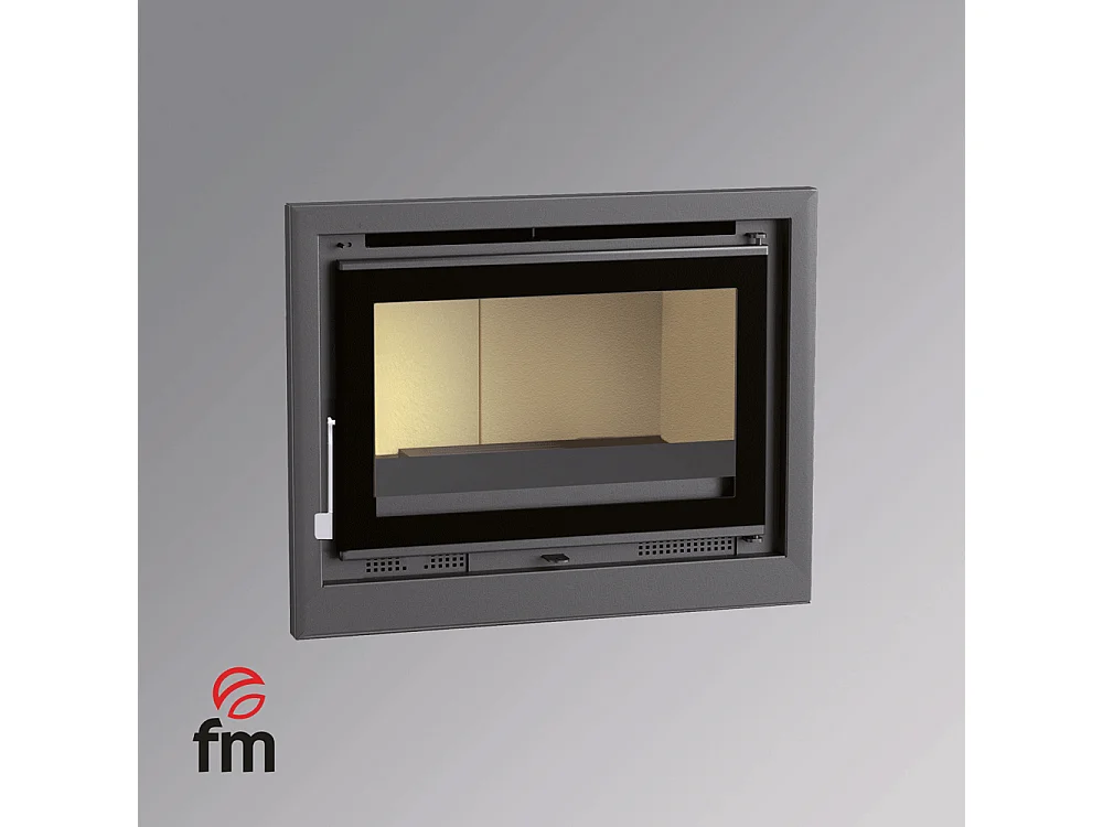 Insert à bois en acier - Vulcain - Intérieur en vermiculite + Verre sérigraphié