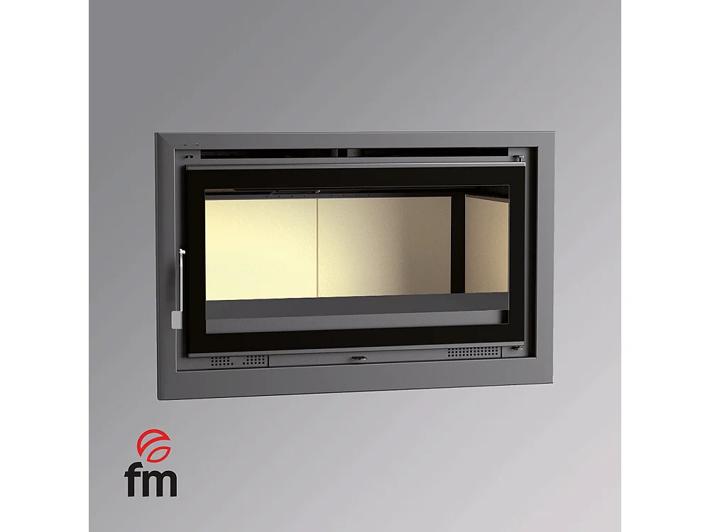 Insert à bois en acier - Phoenix - Intérieur en vermiculite + Verre sérigraphié