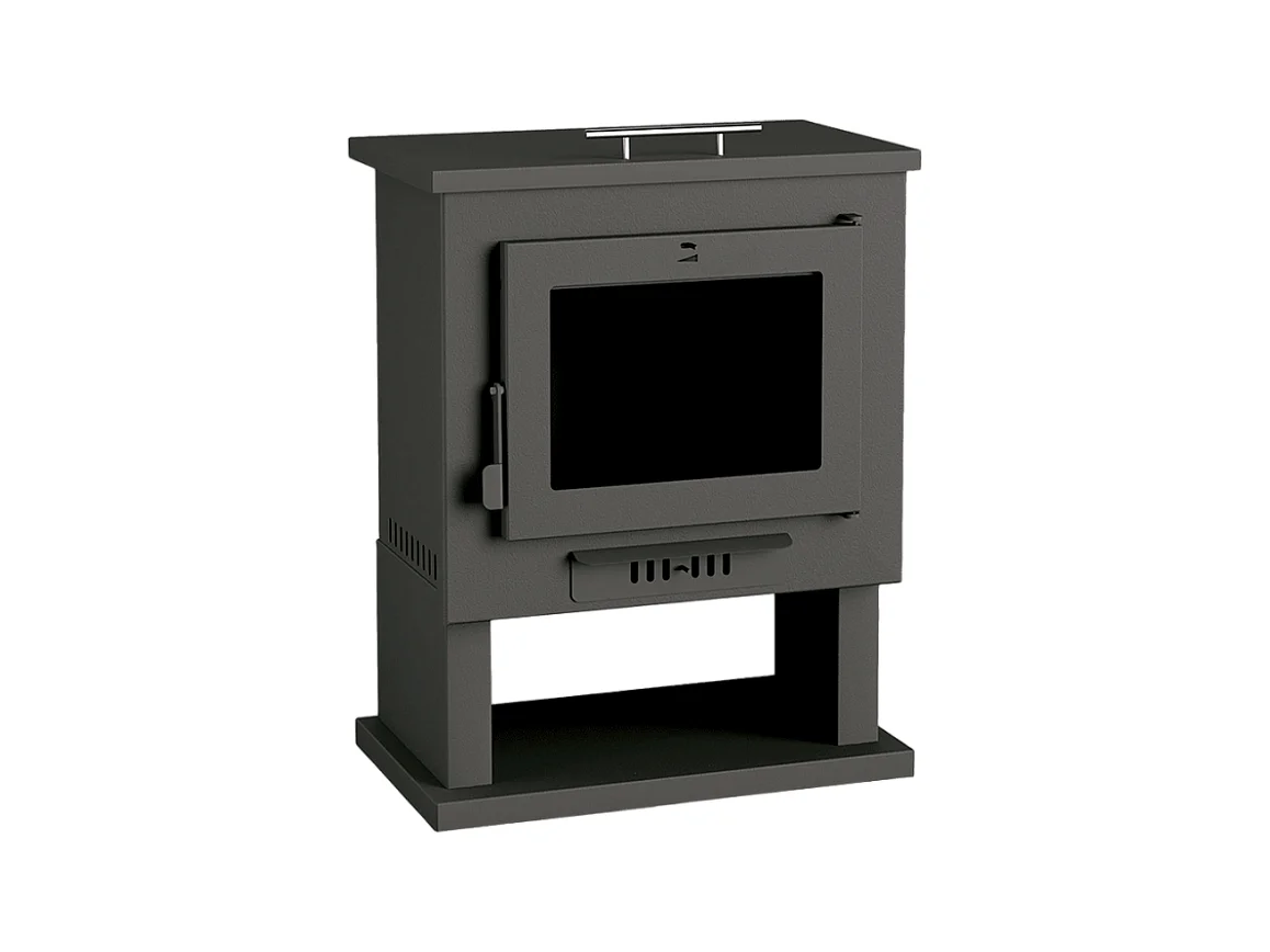 Poêle à bois en acier, porte en fonte, four supérieur, bûcher inférieur - HeavyFlame