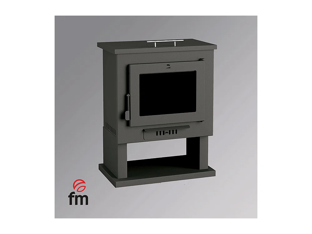 Poêle à bois en acier, porte en fonte, four supérieur, bûcher inférieur - HeavyFlame