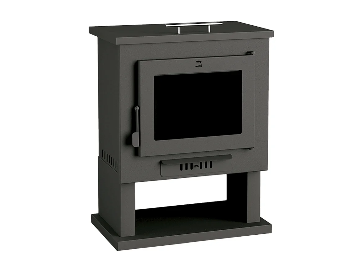 Poêle à bois en acier, porte en fonte, four supérieur, bûcher inférieur - HeavyFlame