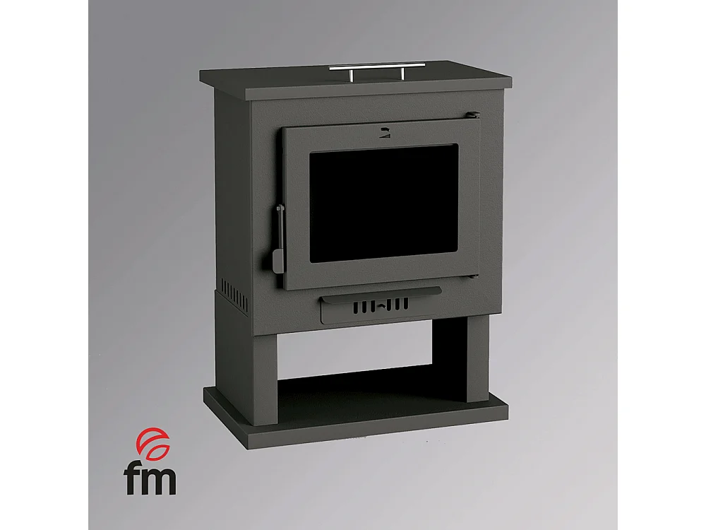 Poêle à bois en acier, porte en fonte, four supérieur, bûcher inférieur - HeavyFlame