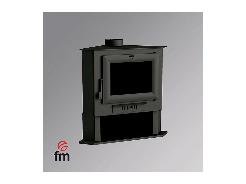 Poêle à bois en acier, de coin, bûcher inférieur - ThermoBalance